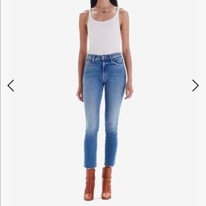 Mother denim mid rise dazzler ankle fray